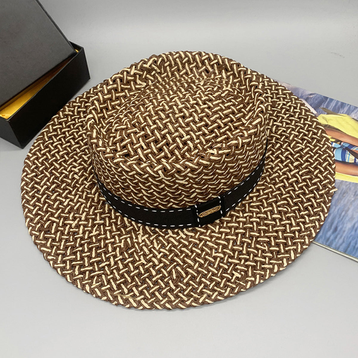 “The Perimeter” Adjustable Paper Braided Hat