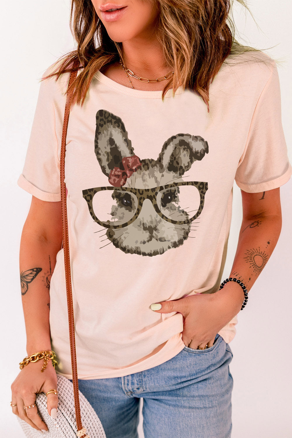 “The Sassy Easter Bunny” Graphic Cuffed T-Shirt