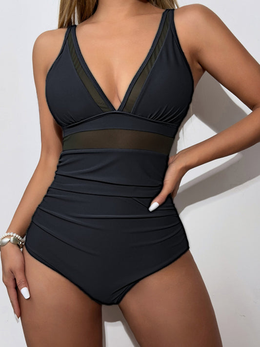 “The Vavoom” V-Neck One-Piece Swimwear