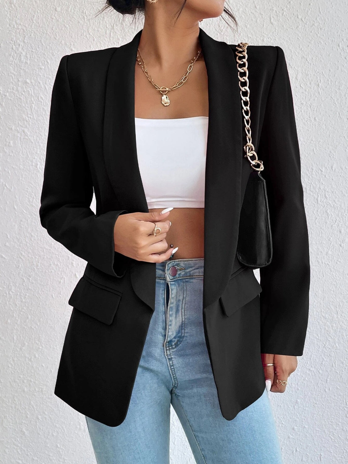 “The Quick Fix” Shawl Collar Long Sleeve Blazer