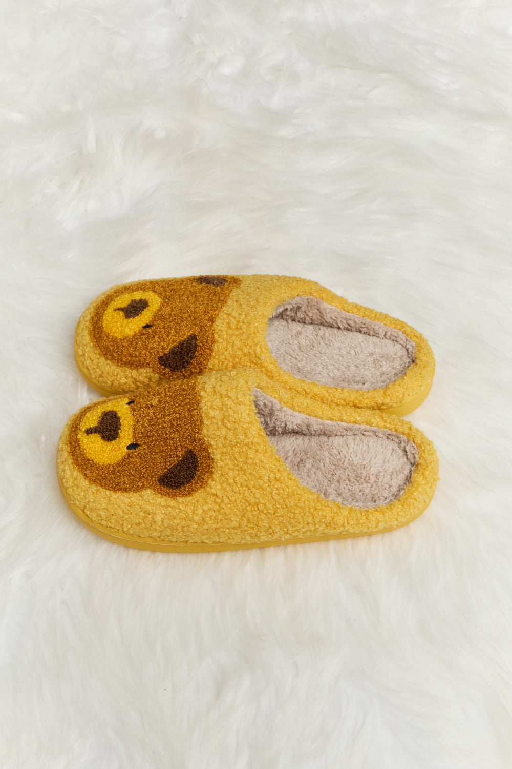 “The Teddy Bear” Print Plush Slide Slippers