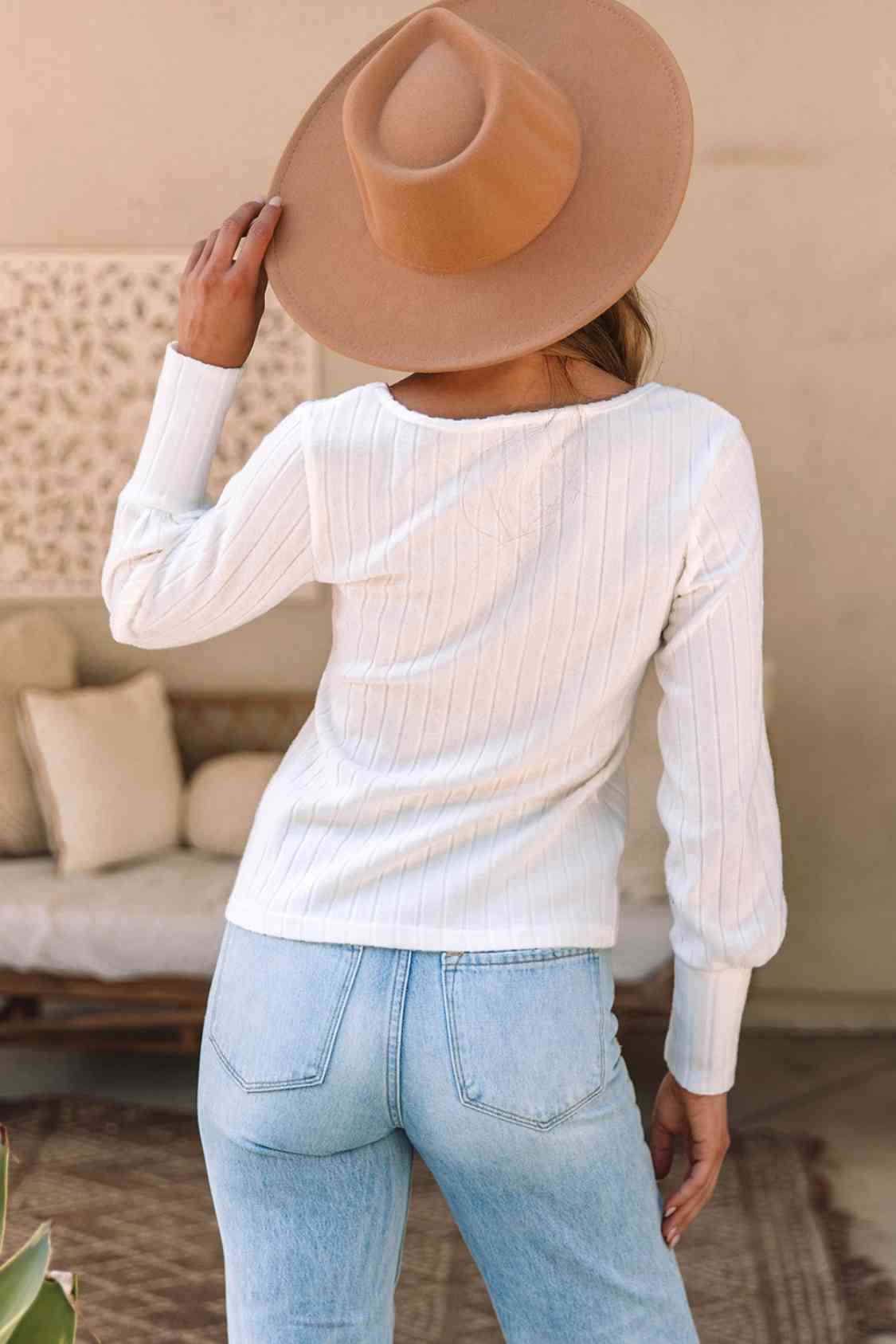 “The Chandler” Scoop Neck Long Sleeve Blouse