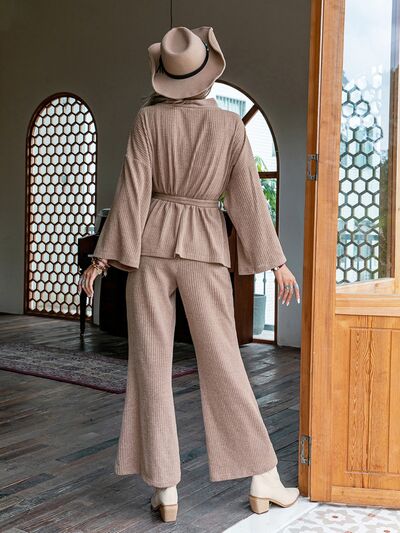 “The Undiscovered” Dropped Shoulder Cardigan and Pants Set