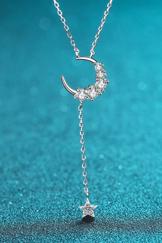 Brick Bling:Star & Moon Moissanite Necklace