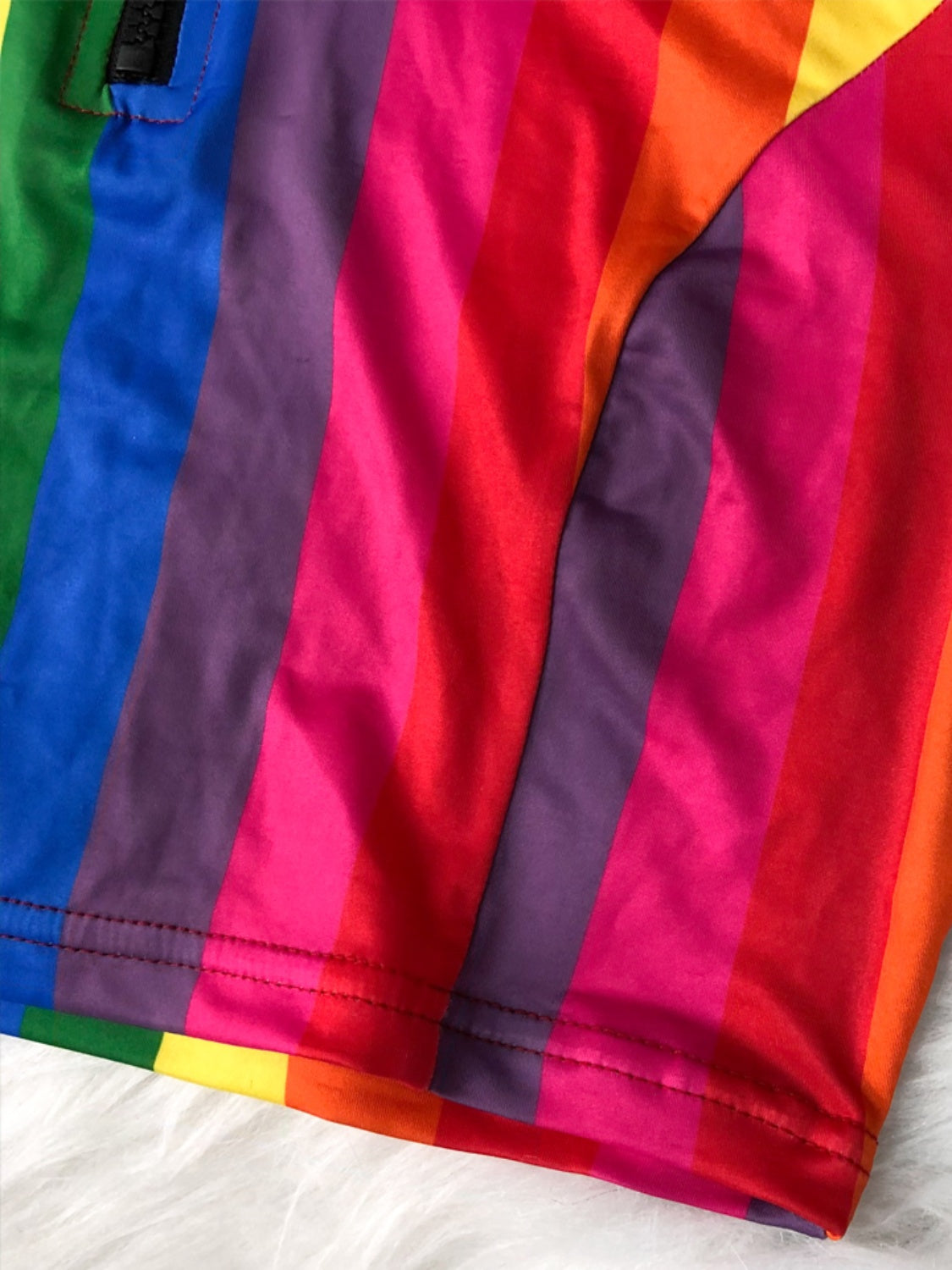 “The Rainbow Room” Contrast Half Zip Top and Brief Swim Set