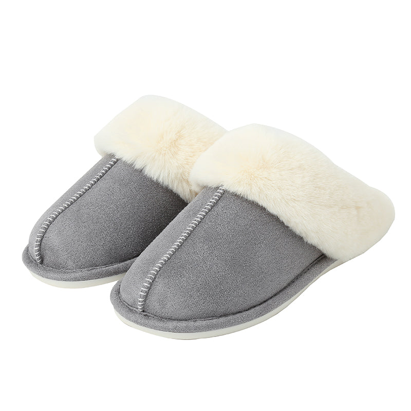 “The Cream Toe” Faux Suede Center Seam Slippers