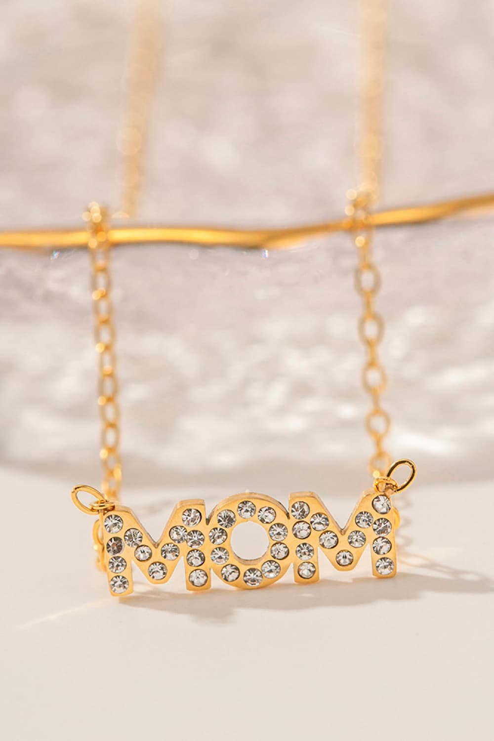 Brick Bling:”MOM”Stainless Steel Necklace