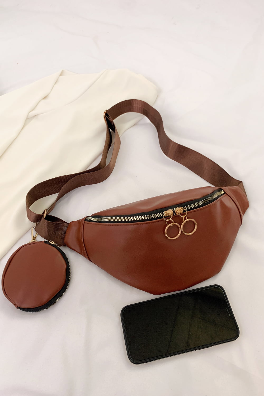 Leather Sling Bag with Small Purse