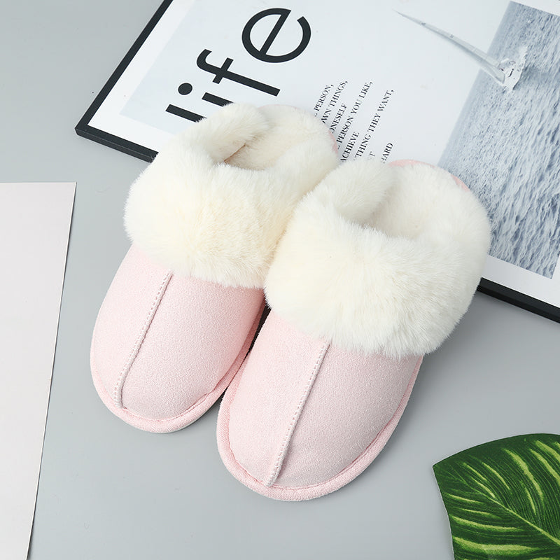 “The Cream Toe” Faux Suede Center Seam Slippers