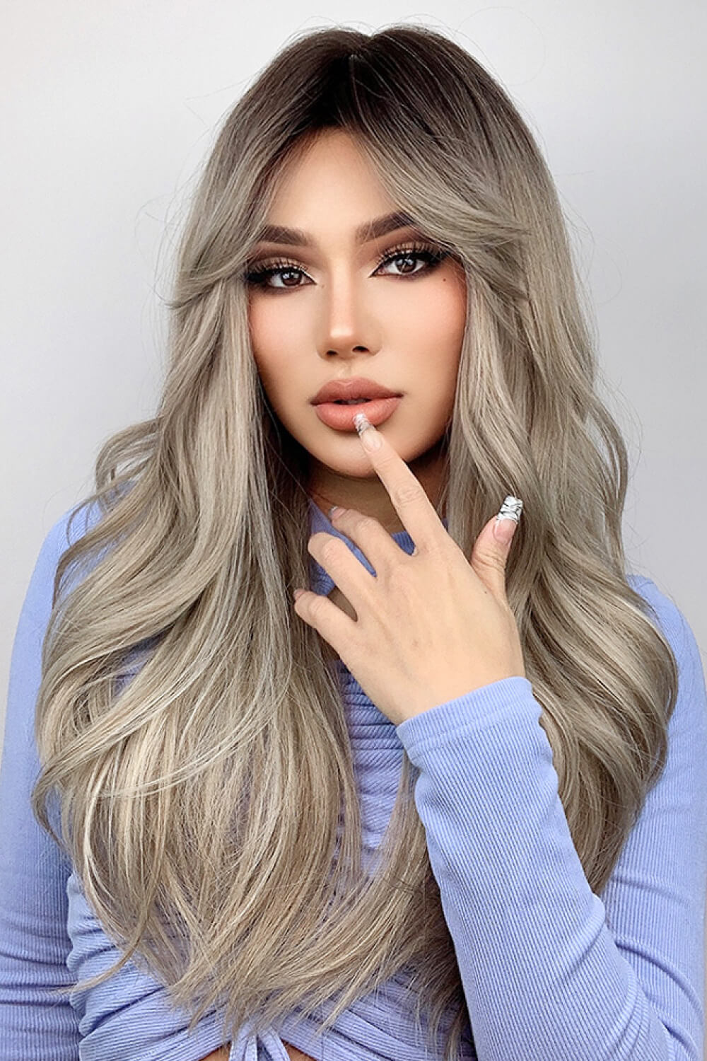 (Jasline)Full Machine Long Wave Wigs 26''