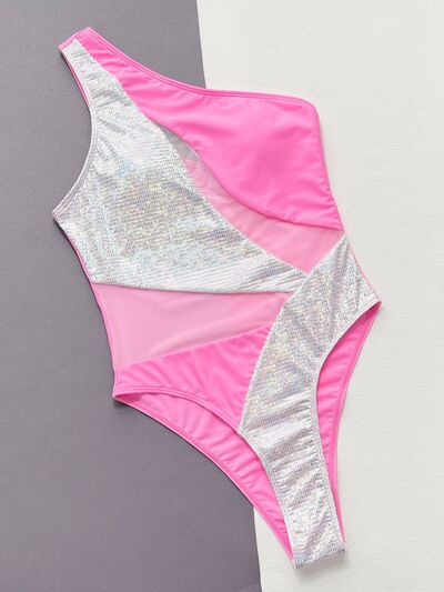 “The Shine In Contrast” Panel One-Piece Swimsuit