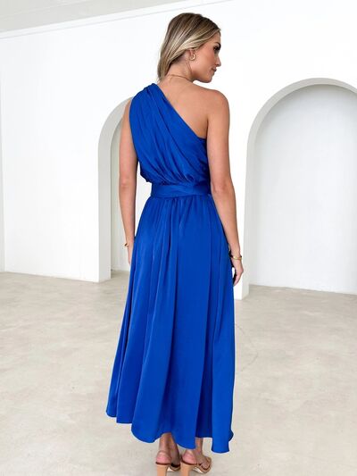 “The Johnson” Ruched One Shoulder Dress