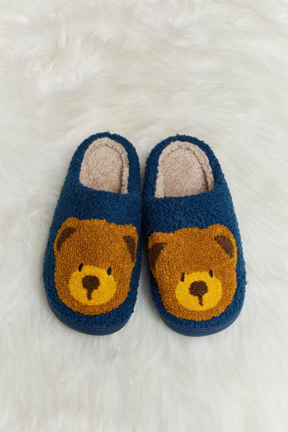 “The Teddy Bear” Print Plush Slide Slippers