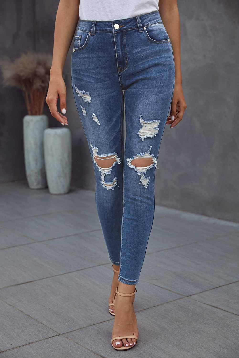 “The Baeful” Vintage Skinny Ripped Jeans