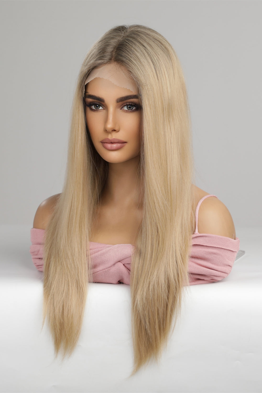 (Chandler)13*2" Lace Front Wigs Synthetic Long Straight 24'' 150% Density