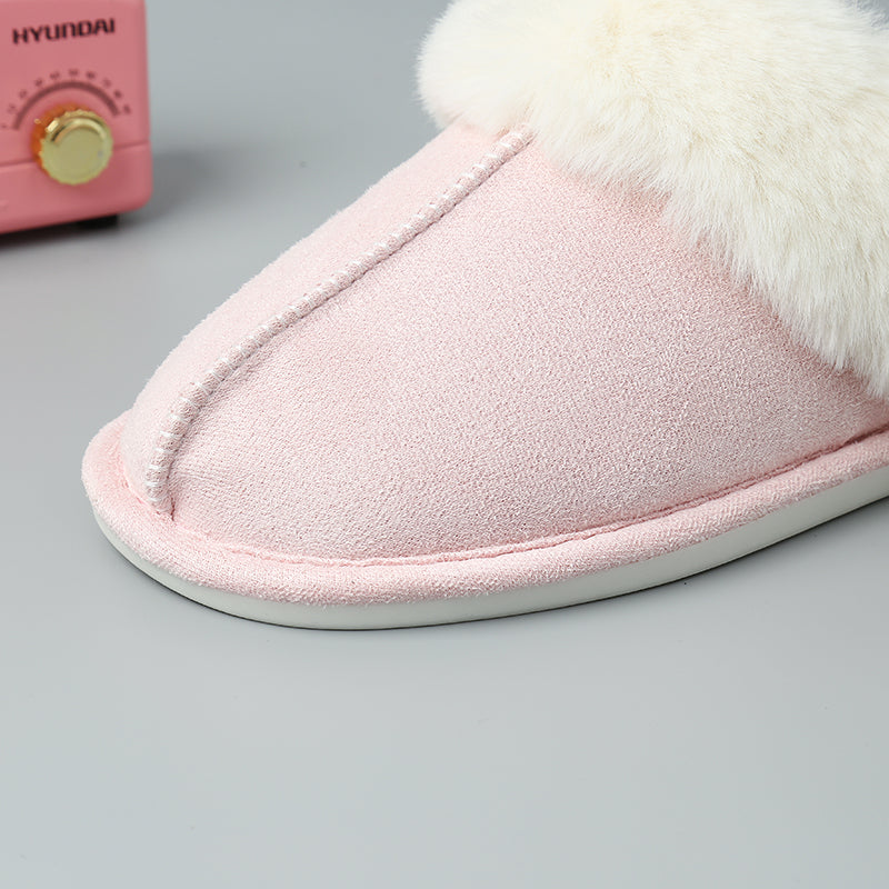 “The Cream Toe” Faux Suede Center Seam Slippers