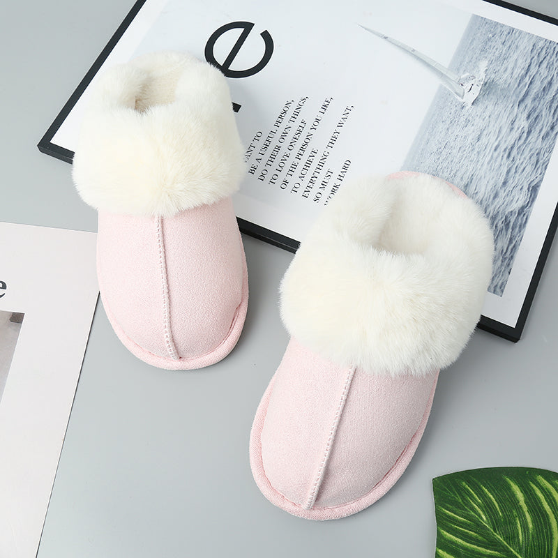 “The Cream Toe” Faux Suede Center Seam Slippers