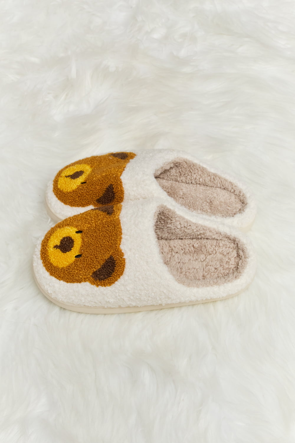 “The Teddy Bear” Print Plush Slide Slippers