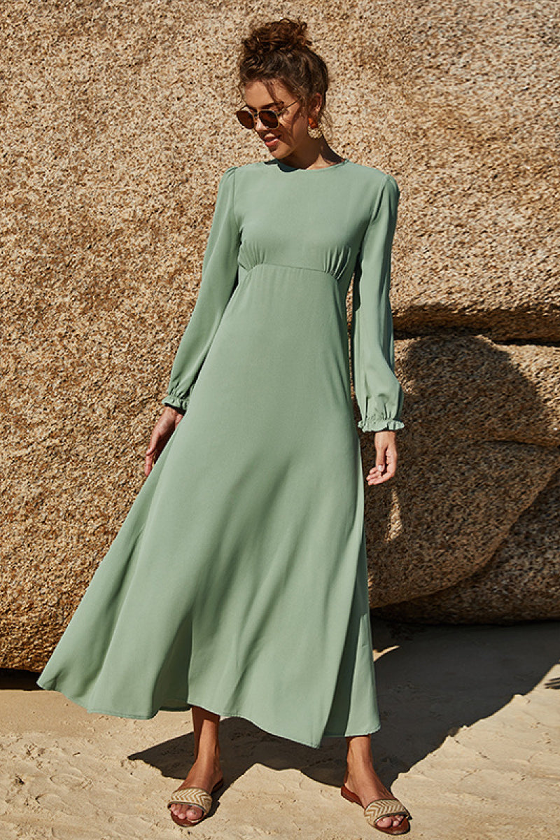 “The Parrish” Puff Sleeve Flounce Dress