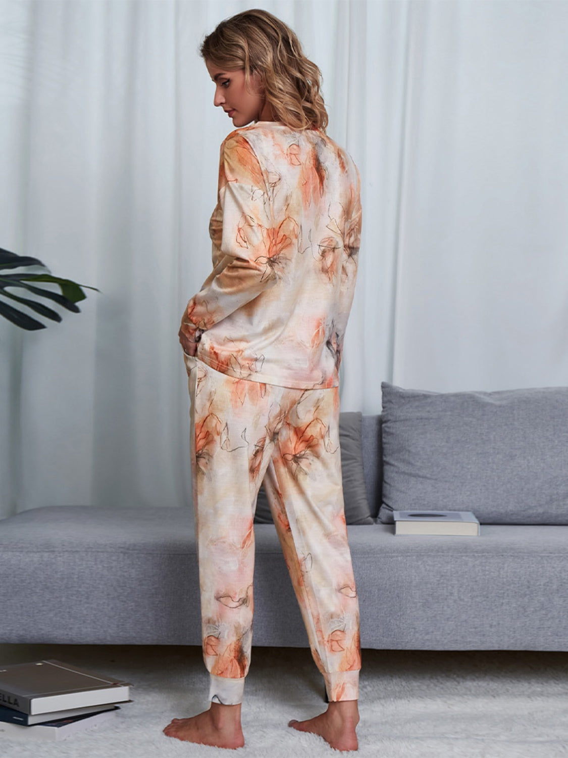 “The Guild” Tie-Dye Round Neck Top and Pants Lounge Set