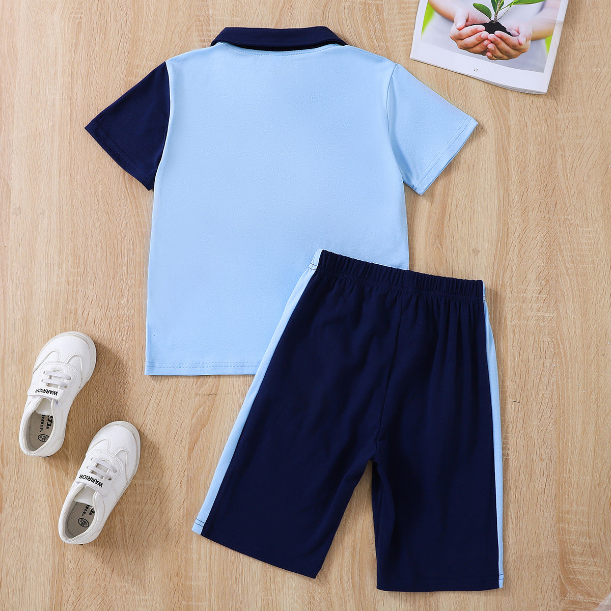 Brickie Boy: “Lil Lee” Kids Color Block Polo Shirt and Shorts Set