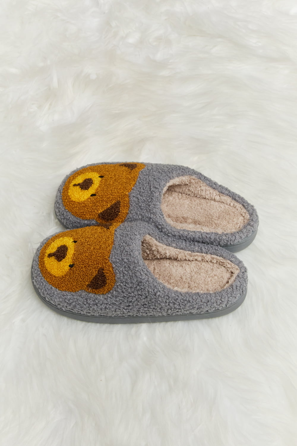 “The Teddy Bear” Print Plush Slide Slippers