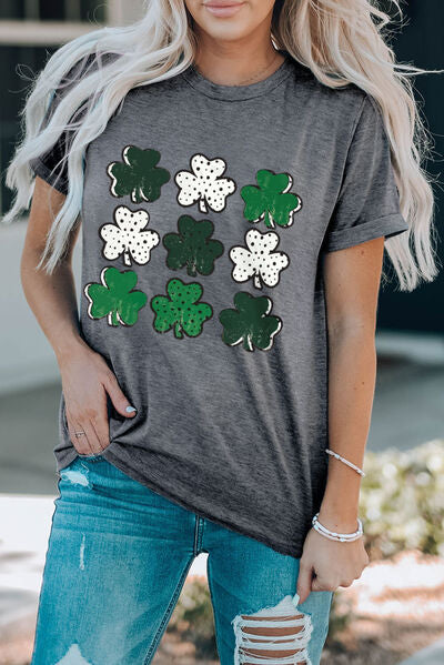 “The Irish Lucky Clover” Round Neck Short Sleeve T-Shirt