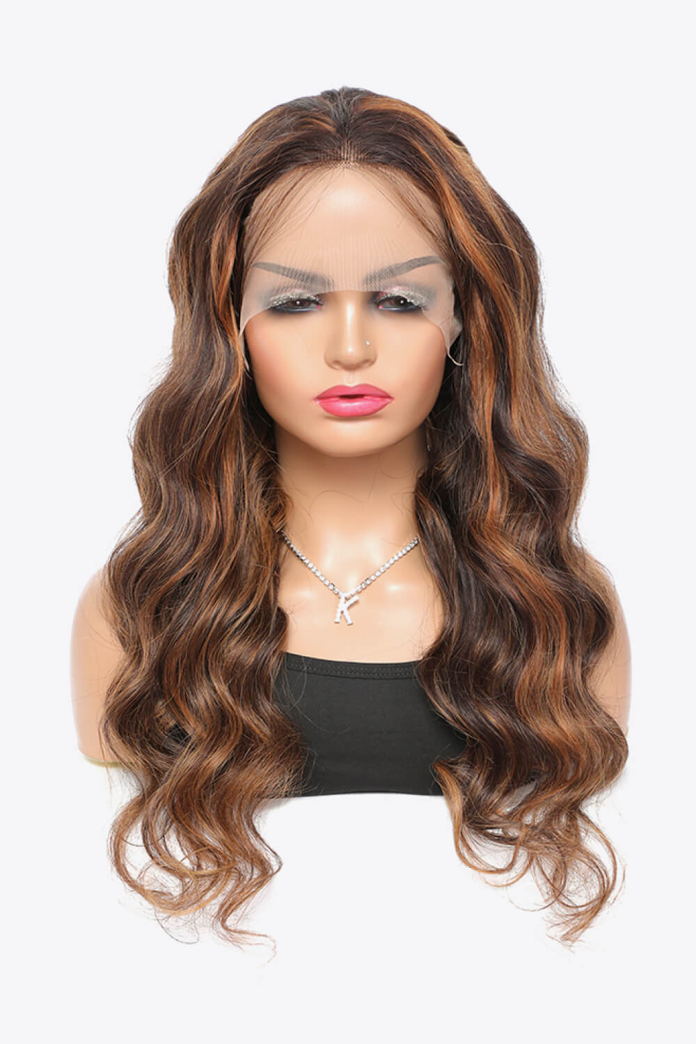 “Brick Bundles:Caramel Dripping In My Bed” 18" #P4/27 13x4 Lace Front Wigs Hightlight Human Hair Body Wave150% Density