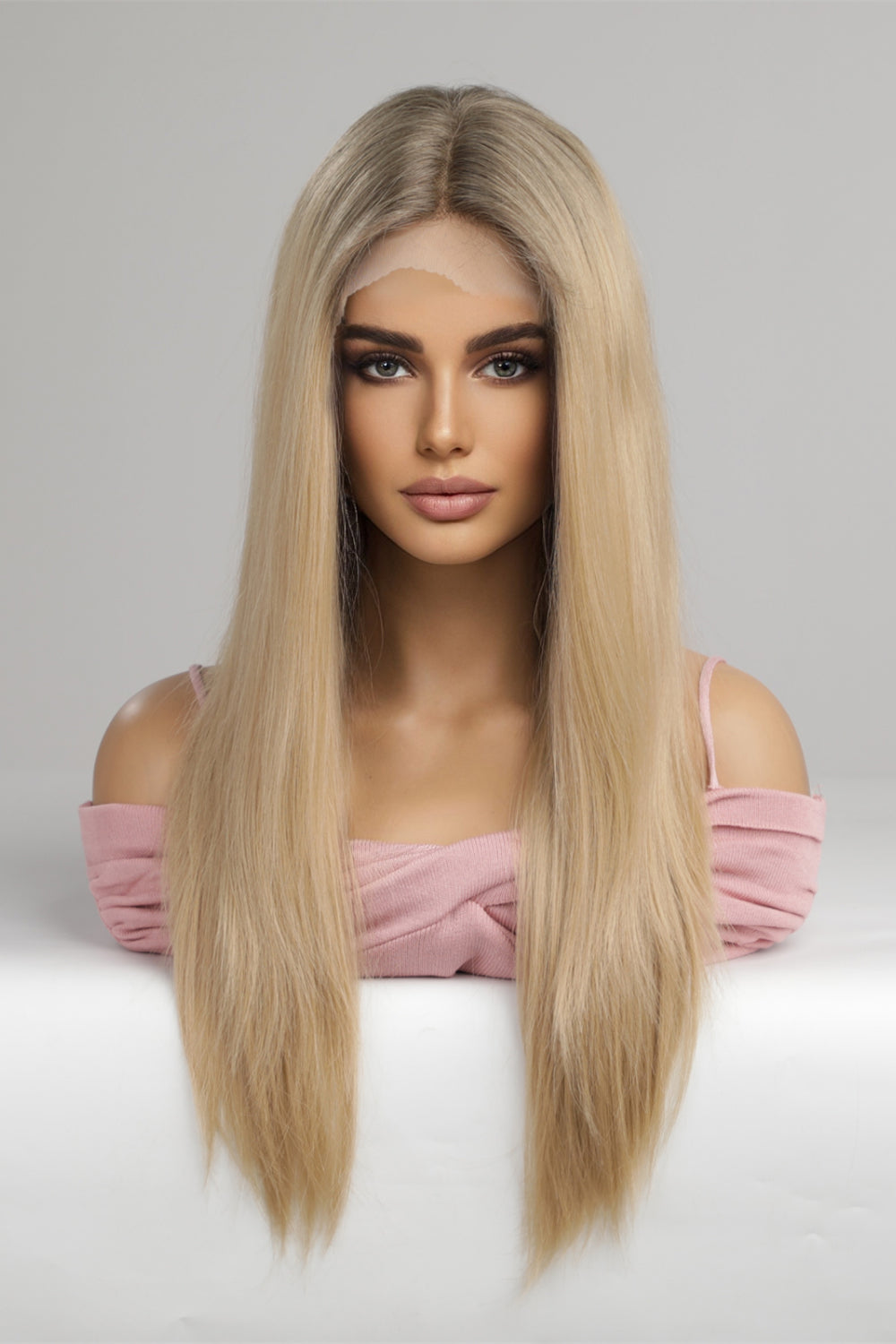 (Chandler)13*2" Lace Front Wigs Synthetic Long Straight 24'' 150% Density