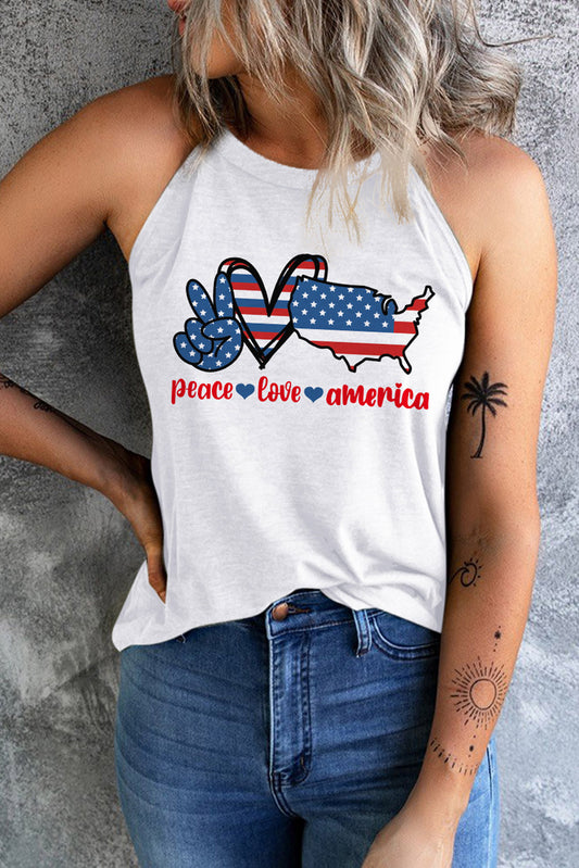 “The PEACE LOVE AMERICA” Graphic Tank