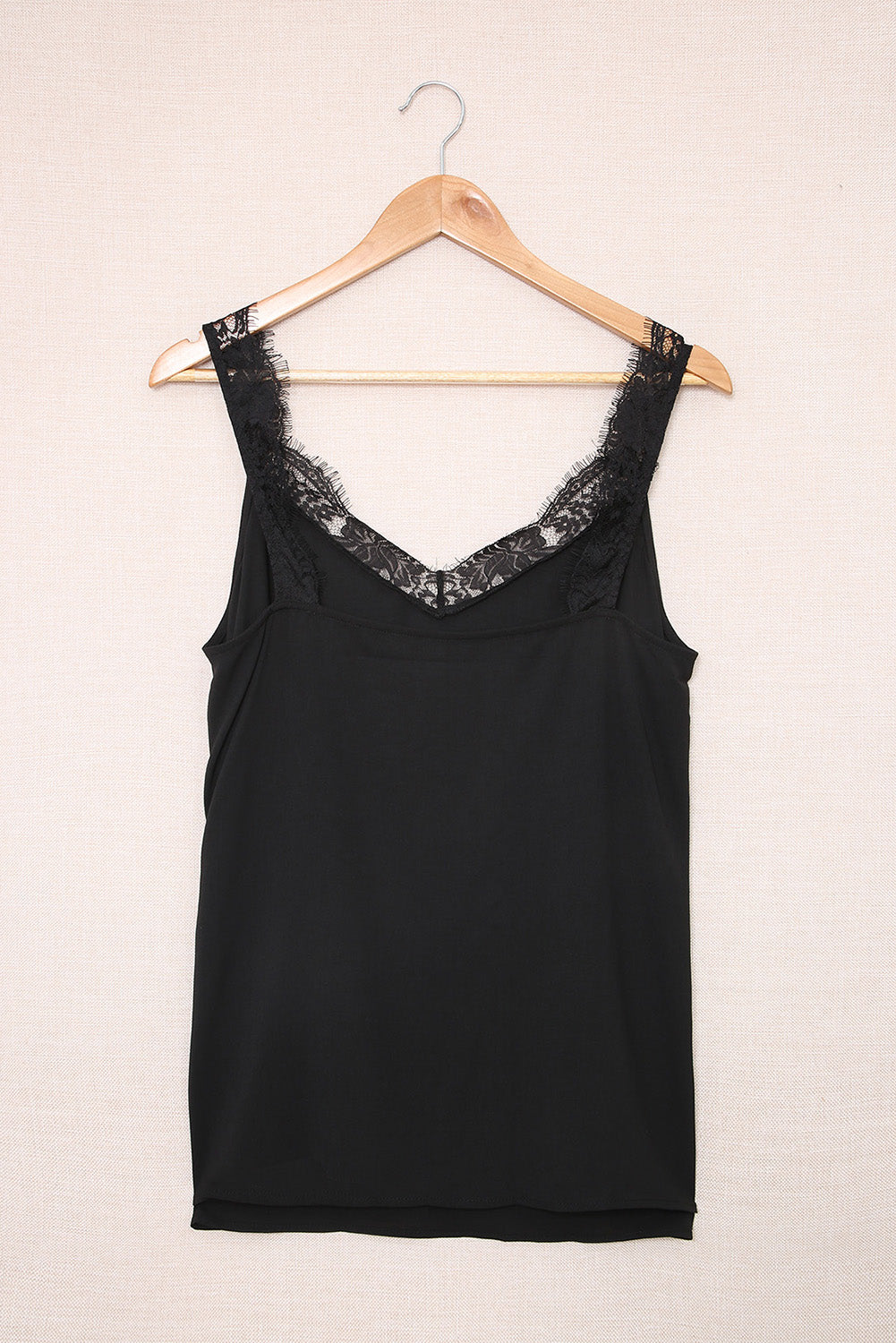 “The Girl Date” Lace Detail Wide Strap Tank