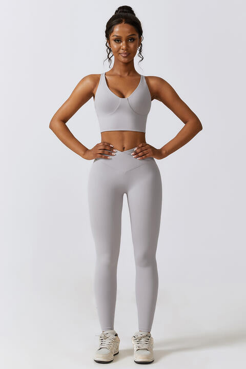 Crisscross Sports Bra and Leggings Set