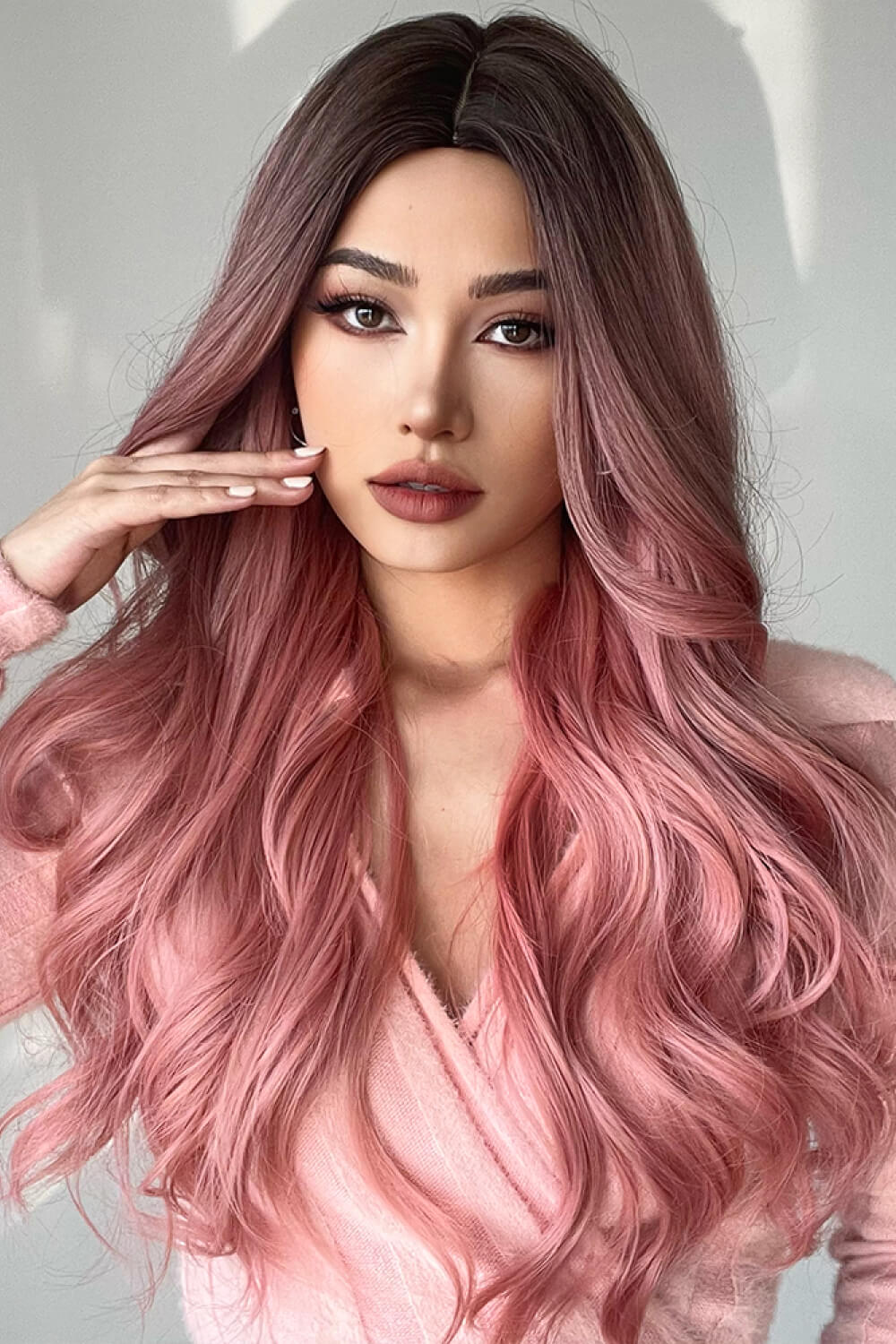 (Starlxght)Fashion Wave Synthetic Long Wigs in Pink 26''