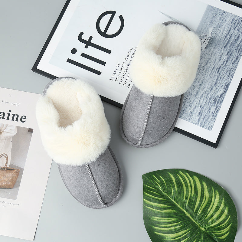 “The Cream Toe” Faux Suede Center Seam Slippers