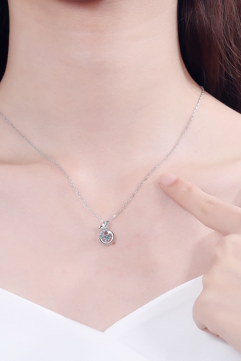 Brick Bling: 1 Carat Moissanite 925 Sterling Silver Necklace