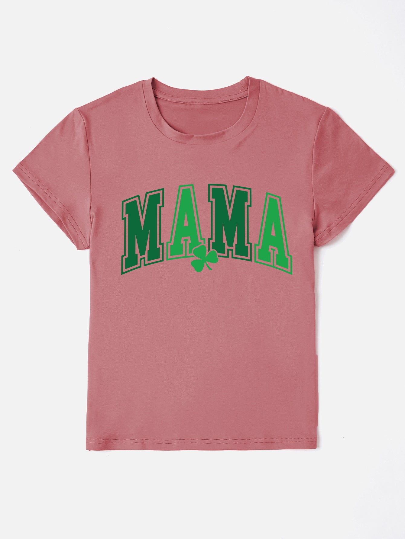 “The Lucky MAMA” Round Neck Short Sleeve T-Shirt