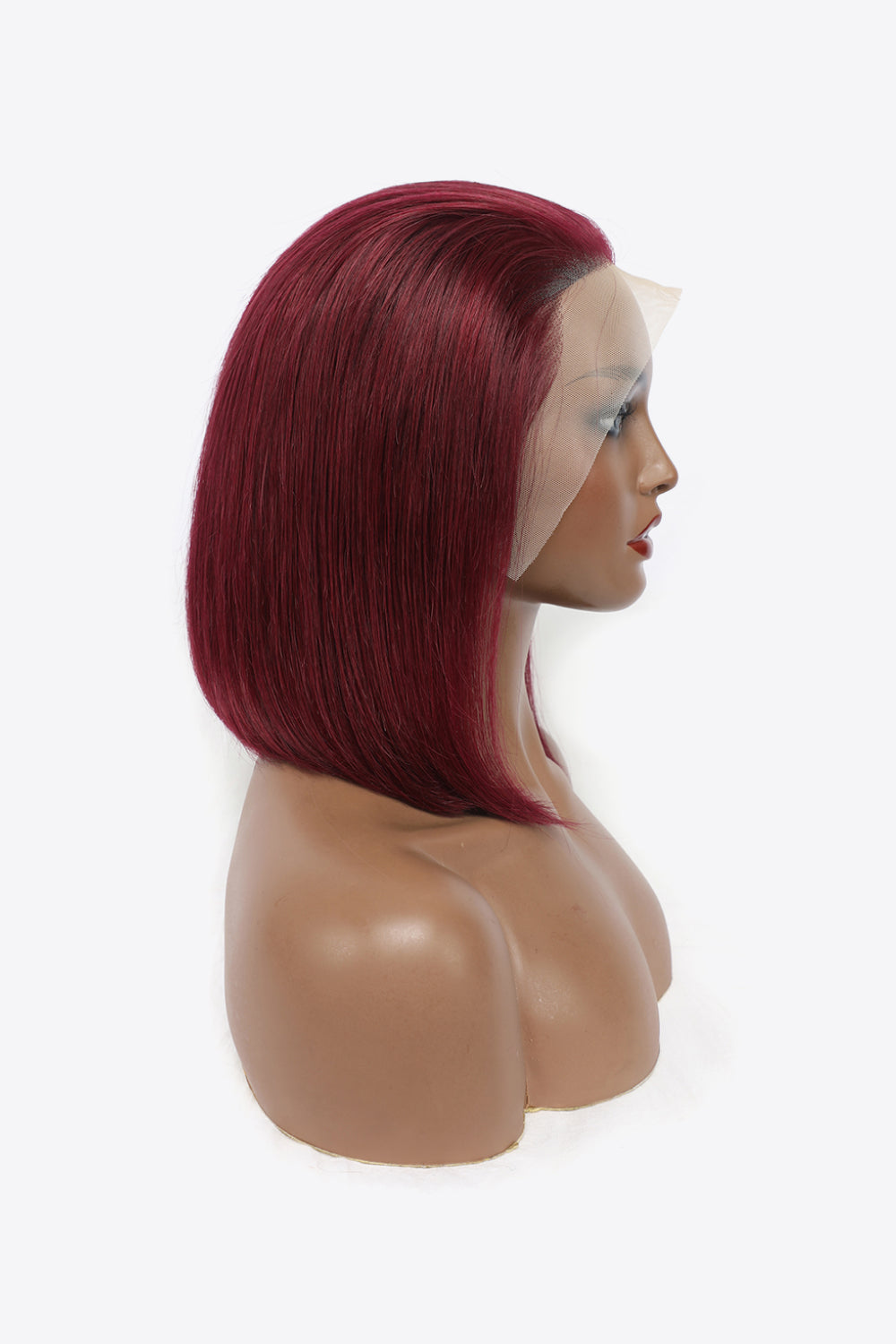 “Brick Bundles:Shelly” 12" 155g #99J Lace Front Wigs Human Hair 150% Density