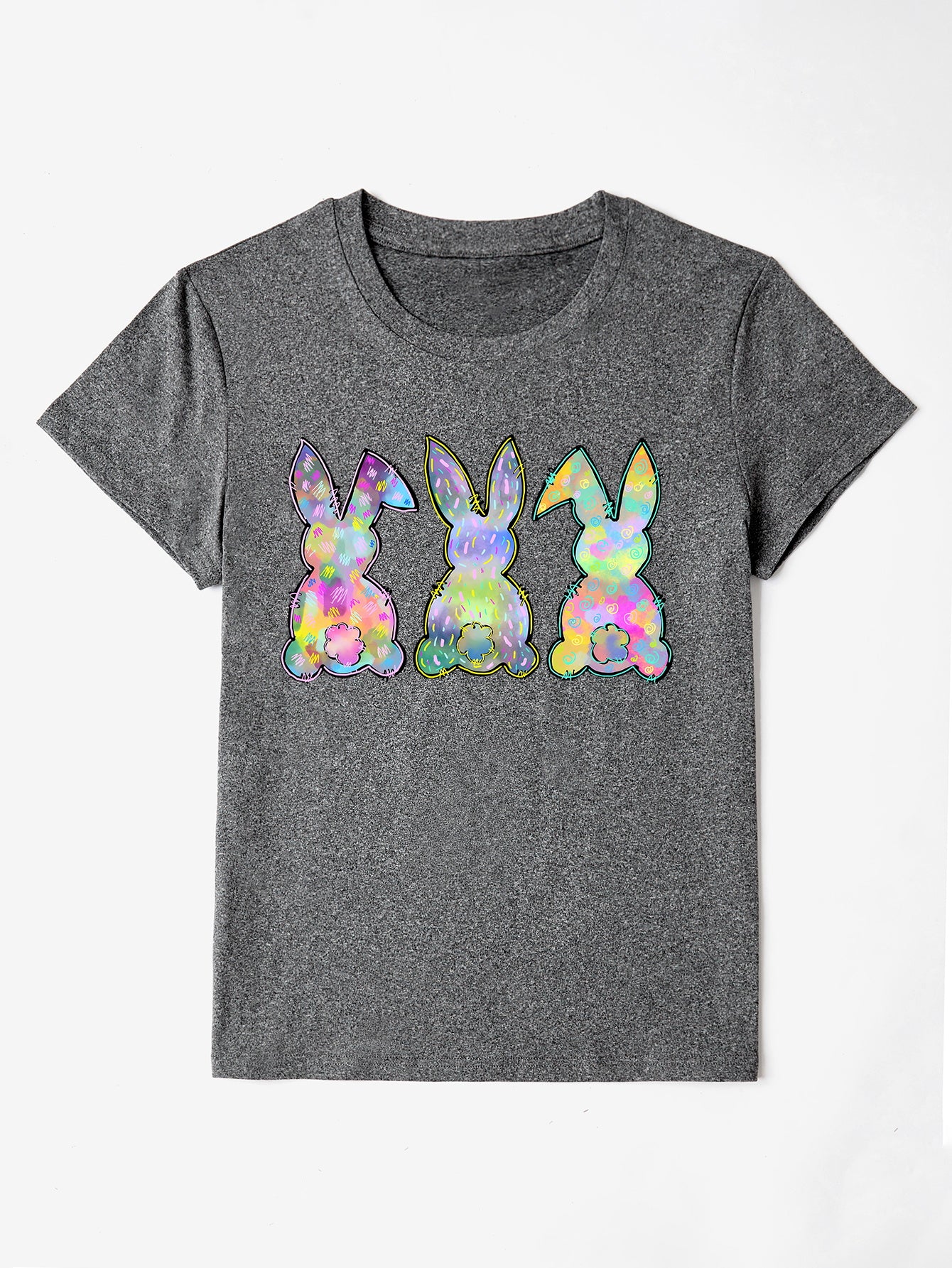 “The Rabbit Trio” Round Neck Short Sleeve T-Shirt