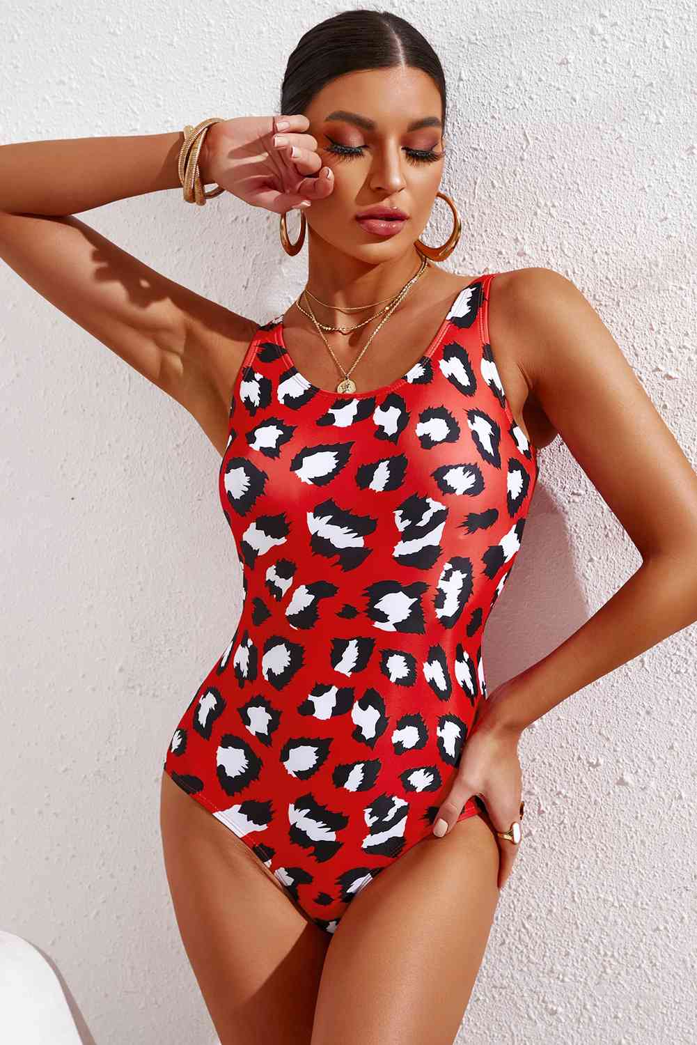 “The Tydes” Full Size Tie-Dye Crisscross Back One-Piece Swimsuit