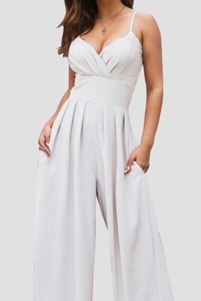 “The Daring Darling” Spaghetti Strap Wide Leg Jumpsuit