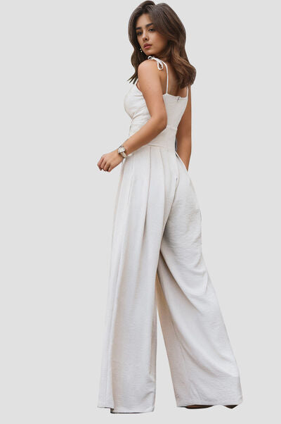 “The Daring Darling” Spaghetti Strap Wide Leg Jumpsuit