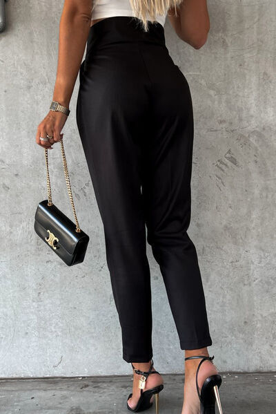 “The Off Kilter” High Waist Wide Waistband Pants