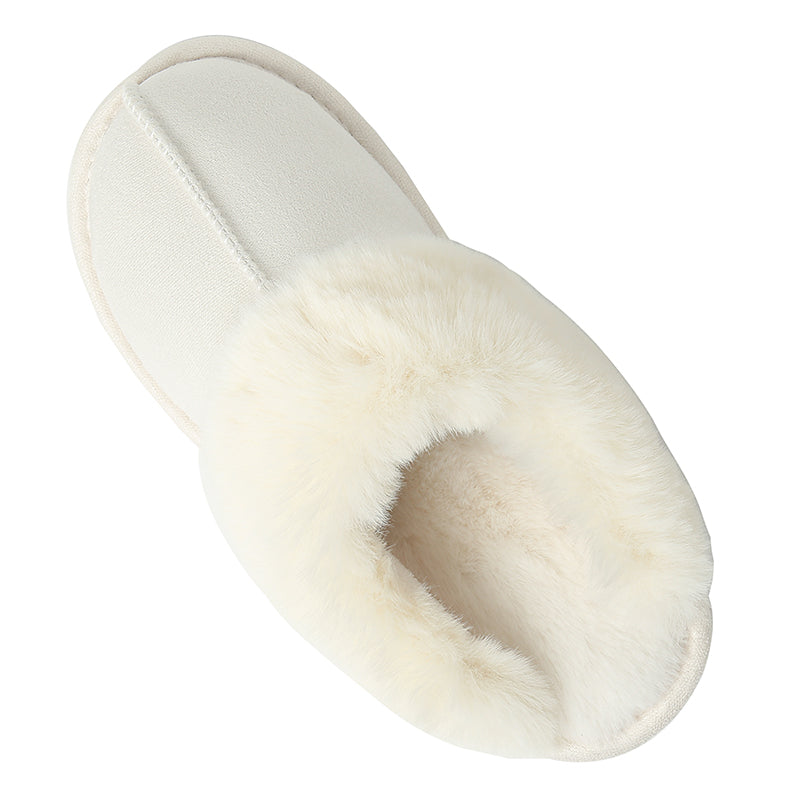 “The Cream Toe” Faux Suede Center Seam Slippers