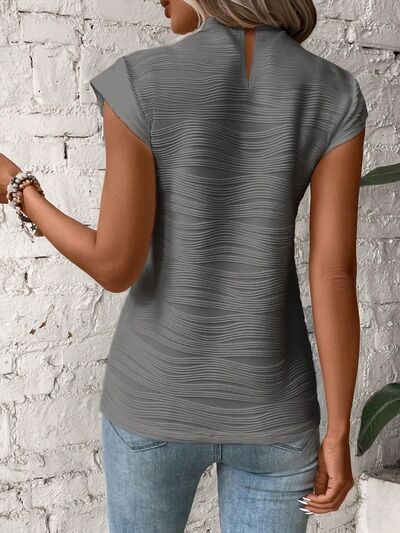 “The PTA Meeting” Mock Neck Cap Sleeve T-Shirt