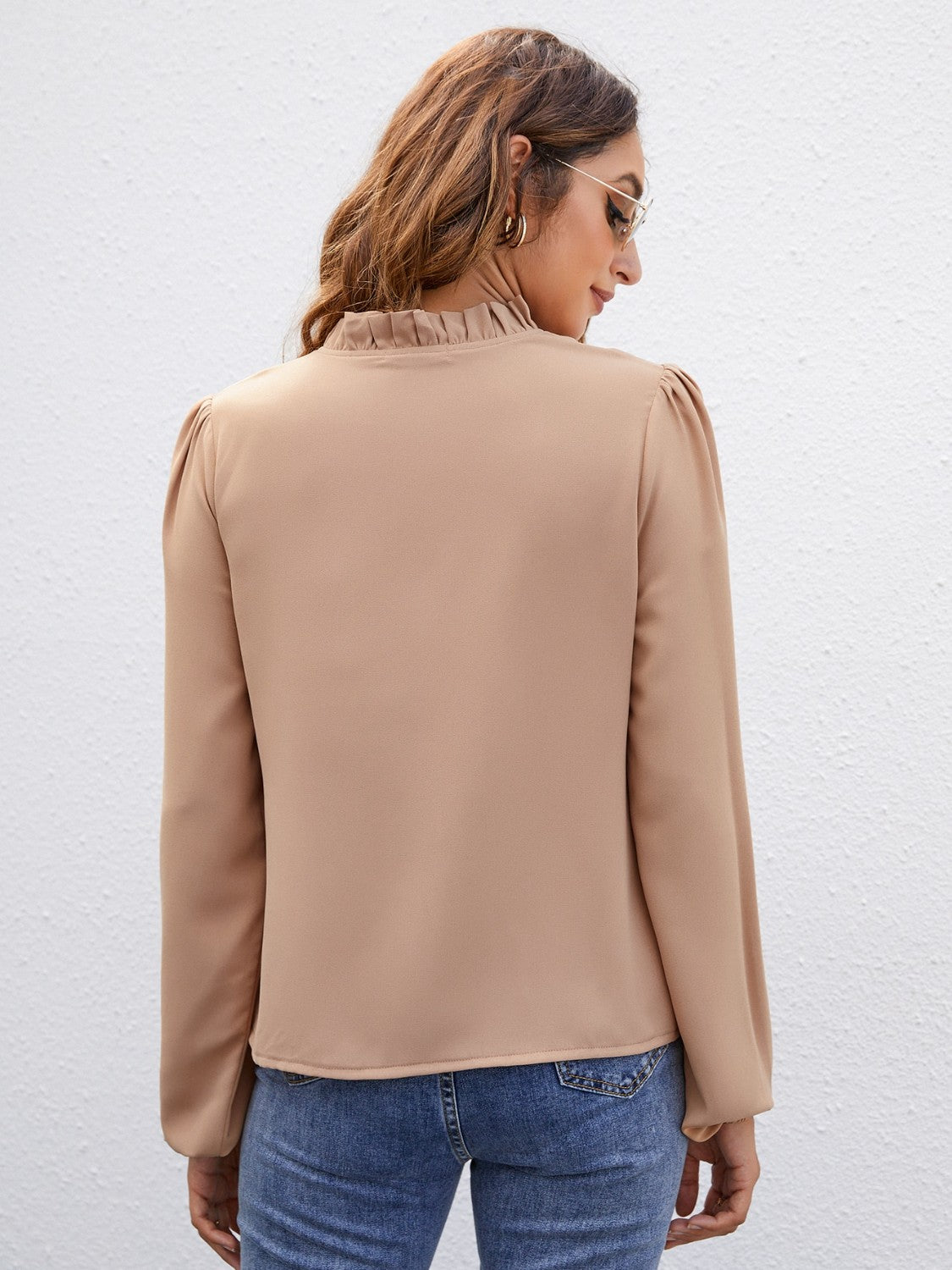 “The Easel” Tie Neck Puff Sleeve Blouse