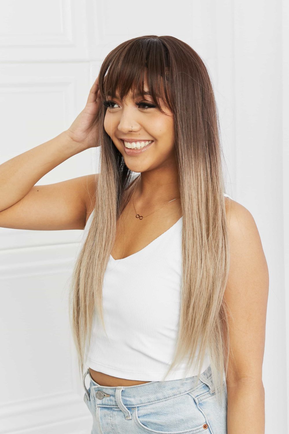 (Kisha)Long Straight Synthetic Wigs 26''