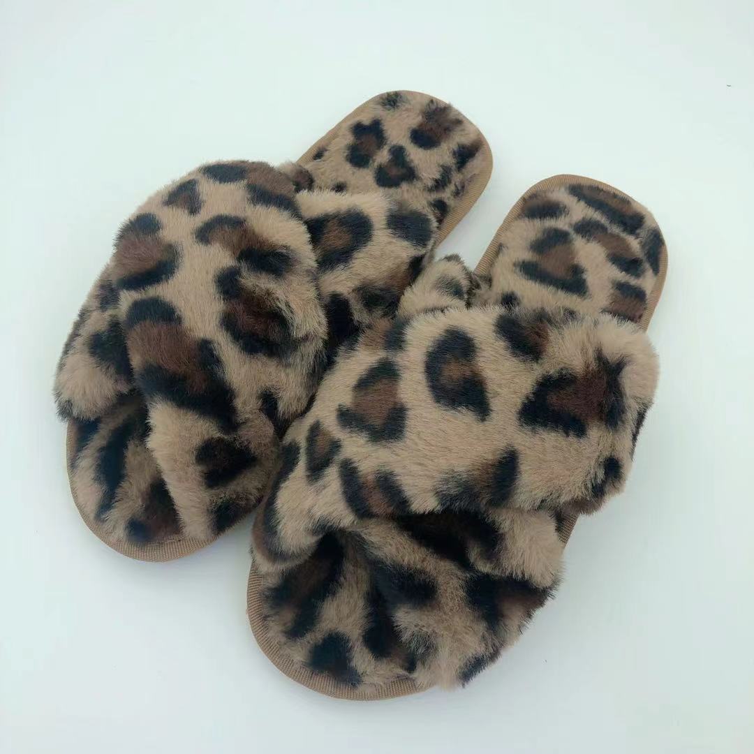 “The Softie” Faux Fur Crisscross Strap Slippers