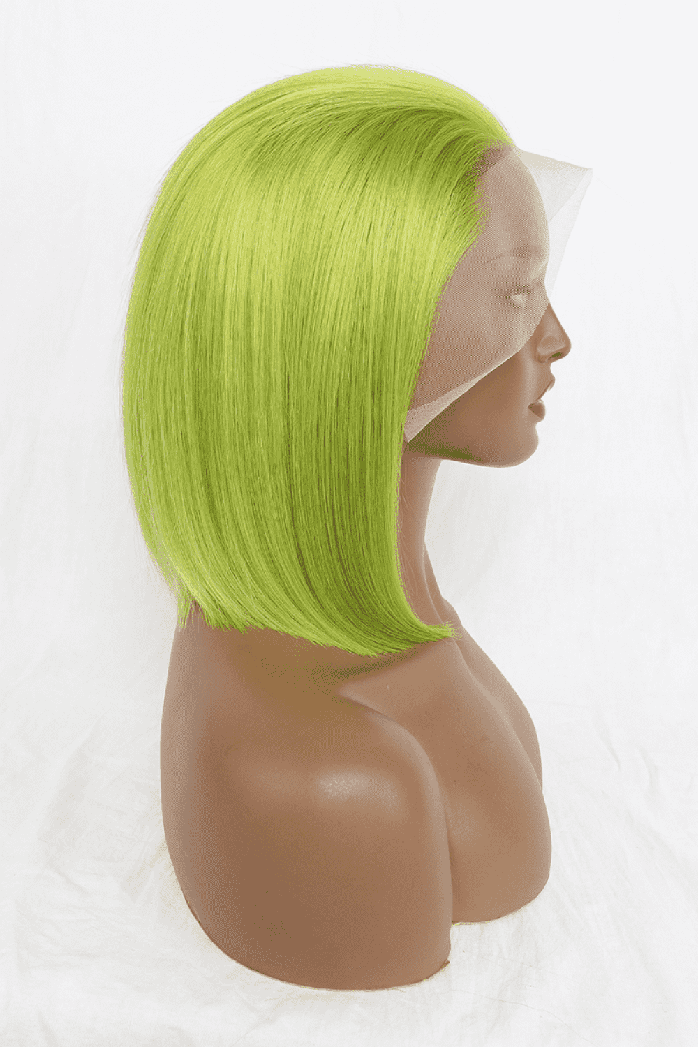 “Brick Bundles:Slime Grind” 12" 140g Lace Front Wigs Human Hair in Lime 150% Density