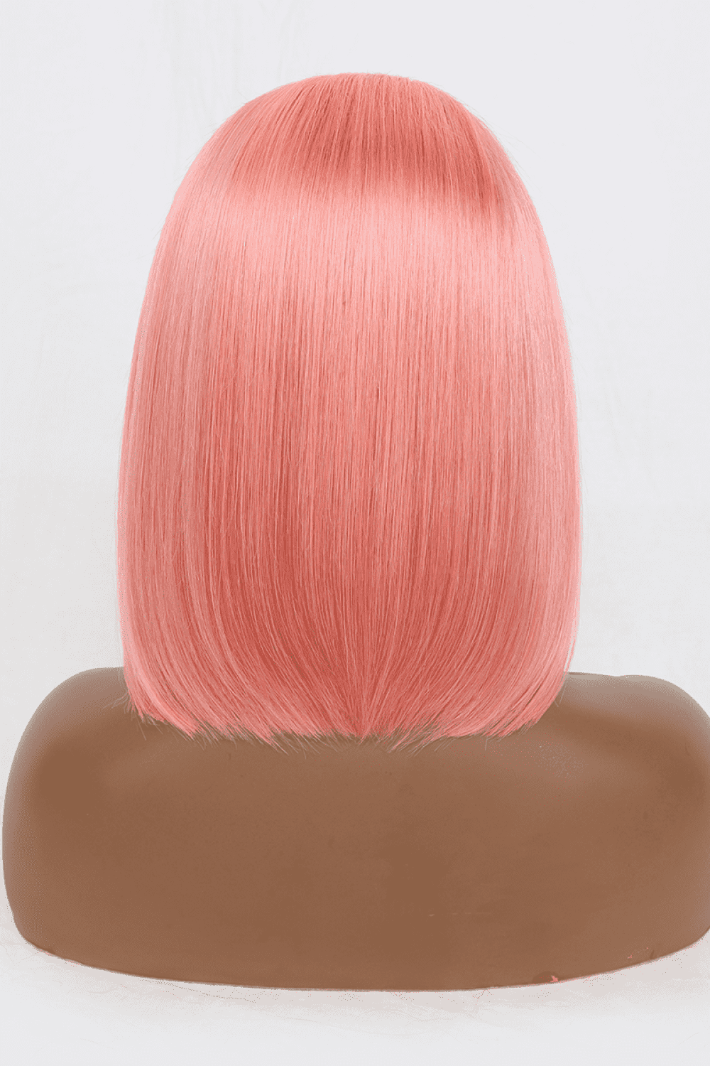 “Brick Bundles:Pinky Lewinski” 12" 165g Lace Front Wigs Human Hair in Rose Pink 150% Density