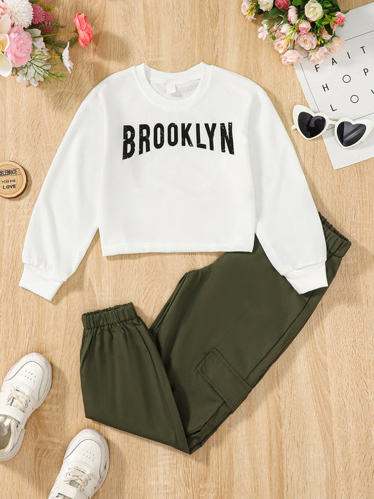 Brickie Kids: BROOKLYN Graphic Sweatshirt and Joggers Set